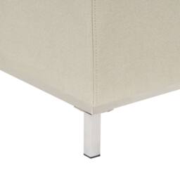Wyld and Coco Beige Rectangular Ottoman Footstool Polyester Velvet Look Solid - thumbnail 5