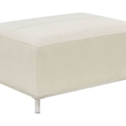 Wyld and Coco Beige Rectangular Ottoman Footstool Polyester Velvet Look Solid - thumbnail 2