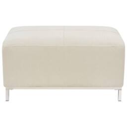 Wyld and Coco Beige Rectangular Ottoman Footstool Polyester Velvet Look Solid - thumbnail 3