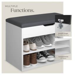 tectake Shoe Rack Jasmina in White - thumbnail 4