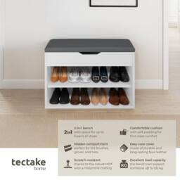 tectake Shoe Rack Jasmina in White - thumbnail 2