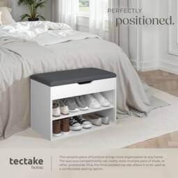 tectake Shoe Rack Jasmina in White - thumbnail 5