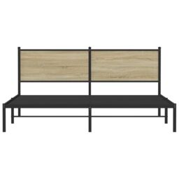 Berkfield Home Metal Bed Frame without Mattress Sonoma Oak 160x200 cm in Brown - thumbnail 5