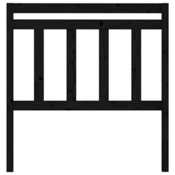 Berkfield Home Bed Headboard Black 81x4x100 cm Solid Wood Pine - Size: 81 x 4 x 100 cm - thumbnail 3