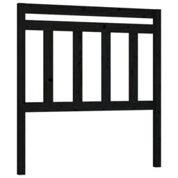 Berkfield Home Bed Headboard Black 81x4x100 cm Solid Wood Pine - Size: 81 x 4 x 100 cm - thumbnail 2