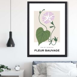 ARTZE Purple Glory Plant Flower Market Minimalist Framed Print SIZE: A2 with Black Frame - Size: A4 - thumbnail 2