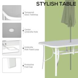Wyld Haus Niseso 6 Seater Outdoor Dining Set White Metal Light Grey Mesh - thumbnail 5