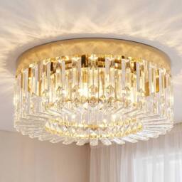 HOMCOM Crystal Ceiling Light with 160 Crystal Pendants in Gold - thumbnail 2