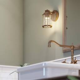 Netlighting Kichler Ashland Bay Wall Lamp Natural Brass IP44 in Yellow - thumbnail 6