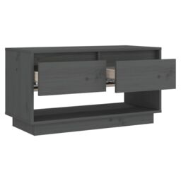 Berkfield Home TV Cabinet Grey 74x34x40 cm Solid Wood Pine - Size: 74 x 34 x 40 cm - thumbnail 4