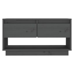 Berkfield Home TV Cabinet Grey 74x34x40 cm Solid Wood Pine - Size: 74 x 34 x 40 cm - thumbnail 3