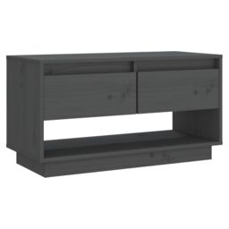Berkfield Home TV Cabinet Grey 74x34x40 cm Solid Wood Pine - Size: 74 x 34 x 40 cm - thumbnail 2