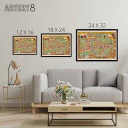 "Artery8 Fisher 1932 University of Chicago Map Framed Canvas Wall Art Print - Size: W18"" x H24""" - thumbnail 4