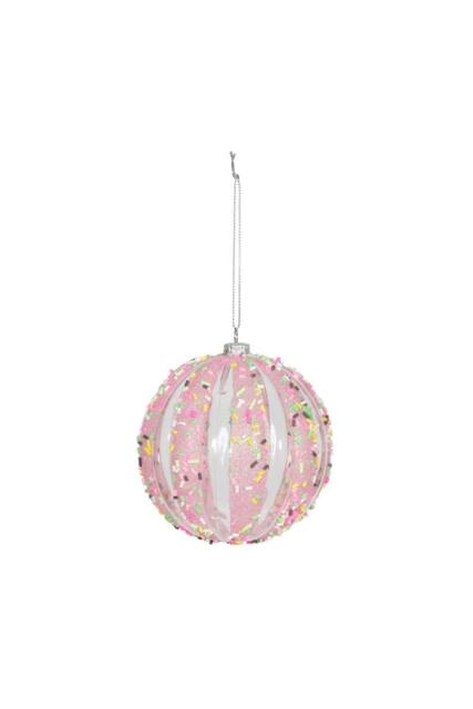 KDMD Pink Sequin Bauble 10cm Christmas Ornament - image 1