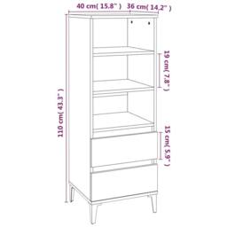 Berkfield Home Highboard White 40x36x110 cm Engineered Wood - Size: 40 x 36 x 110 cm - thumbnail 9
