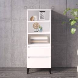 Berkfield Home Highboard White 40x36x110 cm Engineered Wood - Size: 40 x 36 x 110 cm - thumbnail 2