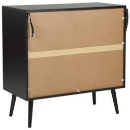 Wyld and Coco Rattan 3-Drawer Chest Black with Rubberwood Legs - thumbnail 6