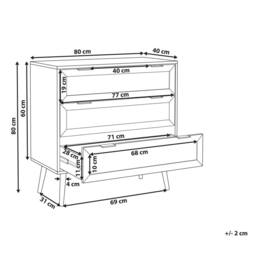 Wyld and Coco Rattan 3-Drawer Chest Black with Rubberwood Legs - thumbnail 3