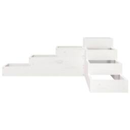 Berkfield Home Garden Planter 4-Tier 106x104.5x36 cm White Solid Wood Pine - thumbnail 4