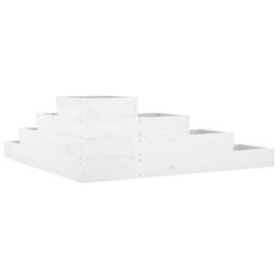 Berkfield Home Garden Planter 4-Tier 106x104.5x36 cm White Solid Wood Pine - thumbnail 6