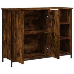 Berkfield Home Sideboard Smoked Oak 100x33x75 cm Engineered Wood in Brown - Size: 100 x 33 x 75 cm - thumbnail 5