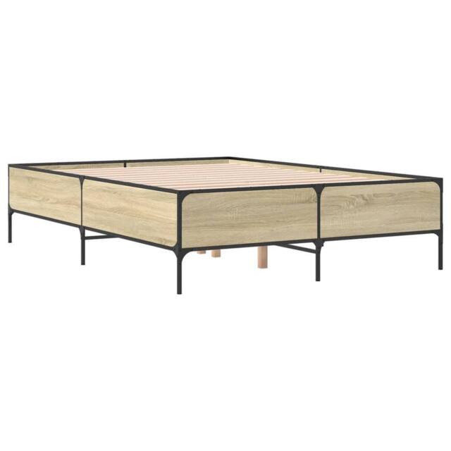 Berkfield Home Durable Bed Frame without Mattress Sonoma Oak 140x200 cm in Light Oak - image 1
