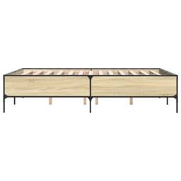 Berkfield Home Durable Bed Frame without Mattress Sonoma Oak 140x200 cm in Light Oak - thumbnail 5