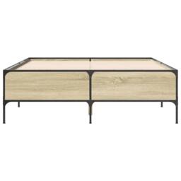 Berkfield Home Durable Bed Frame without Mattress Sonoma Oak 140x200 cm in Light Oak - thumbnail 4