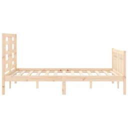 Berkfield Home Bed Frame with Headboard 120x200 cm Solid Wood in Natural - thumbnail 7