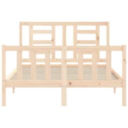 Berkfield Home Bed Frame with Headboard 120x200 cm Solid Wood in Natural - thumbnail 6