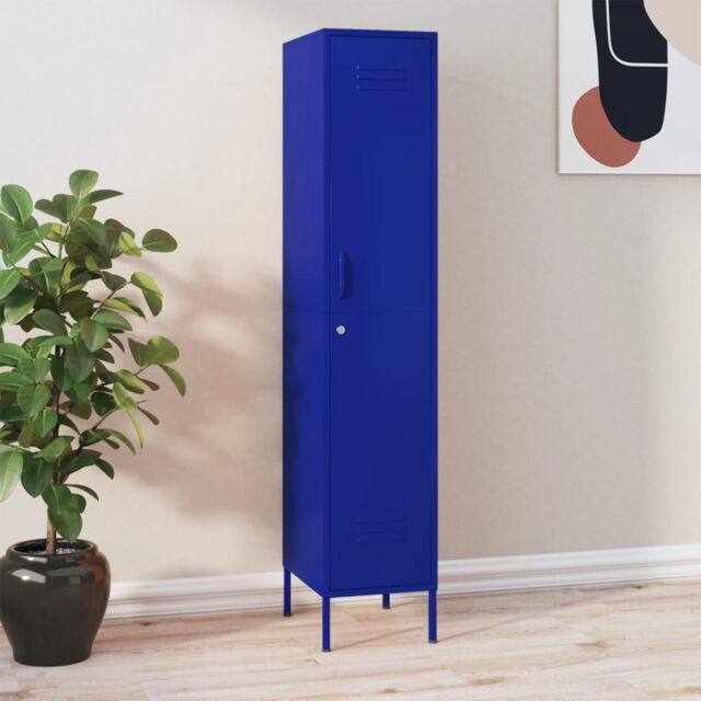 Berkfield Home Locker Cabinet Navy Blue 35x46x180 cm Steel - Size: 35 x 46 x 180 cm - image 1