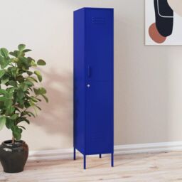 Berkfield Home Locker Cabinet Navy Blue 35x46x180 cm Steel - Size: 35 x 46 x 180 cm