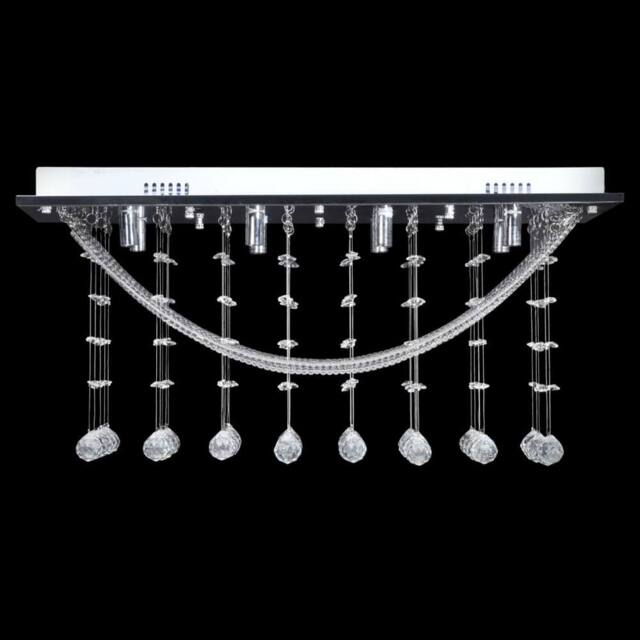 Berkfield Home Gorgeous White Ceiling Lamp with Glittering Glass Crystal Beads 8 in Silver - image 1