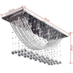 Berkfield Home Gorgeous White Ceiling Lamp with Glittering Glass Crystal Beads 8 in Silver - thumbnail 9