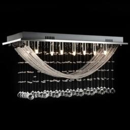 Berkfield Home Gorgeous White Ceiling Lamp with Glittering Glass Crystal Beads 8 in Silver - thumbnail 8