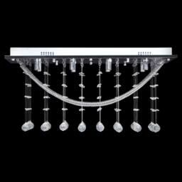 Berkfield Home Gorgeous White Ceiling Lamp with Glittering Glass Crystal Beads 8 in Silver - thumbnail 1