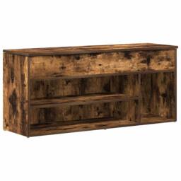 Berkfield Home Shoe Bench Smoked Oak 102x30.5x45 cm Engineered Wood in Brown