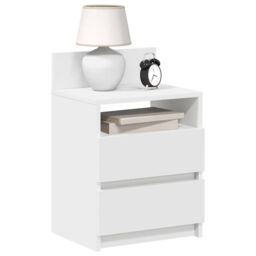 Berkfield Home Bedside Cabinets 2 pcs with 2 Drawers White 40x33x60 cm - Size: 40 x 33 x 60 cm - thumbnail 1