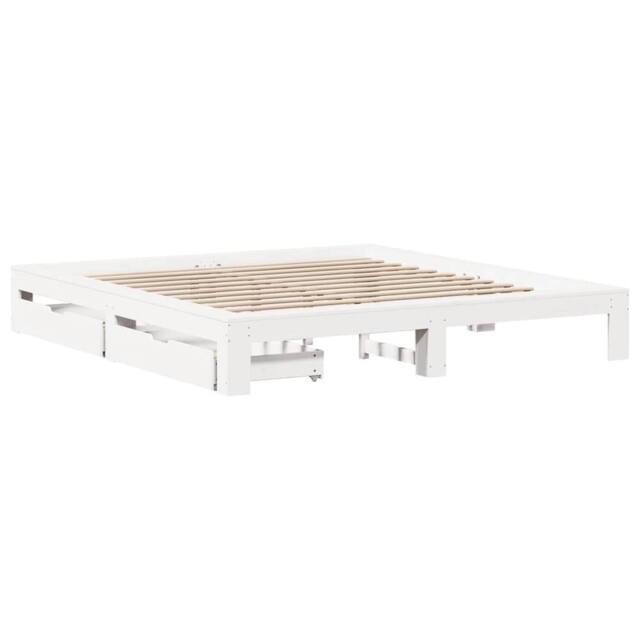 Berkfield Home Full Bed Frame without Mattress White 180x200 cm Super King Solid - image 1