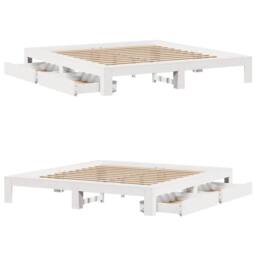 Berkfield Home Full Bed Frame without Mattress White 180x200 cm Super King Solid - thumbnail 9