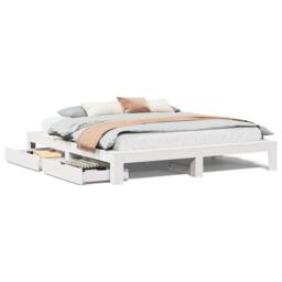 Berkfield Home Full Bed Frame without Mattress White 180x200 cm Super King Solid - thumbnail 3