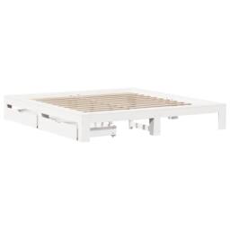Berkfield Home Full Bed Frame without Mattress White 180x200 cm Super King Solid - thumbnail 1