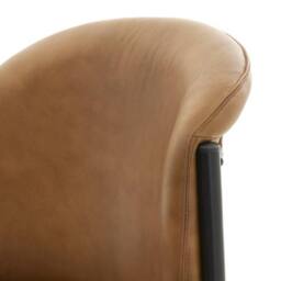 Lemon Pavilion Furniture and Decor Billy Leather Curved Dining Chair - Metal - L61 x W51 x H85 cm - Brown - thumbnail 4