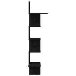 Berkfield Home Wall Corner Shelf Black 32x32x127, 5 cm Engineered Wood - thumbnail 5