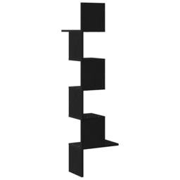 Berkfield Home Wall Corner Shelf Black 32x32x127, 5 cm Engineered Wood - thumbnail 6