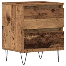 Berkfield Home Bedside Cabinet Old Wood 40x35x50 cm Engineered Wood in Brown - Size: 40 x 35 x 50 cm - thumbnail 2