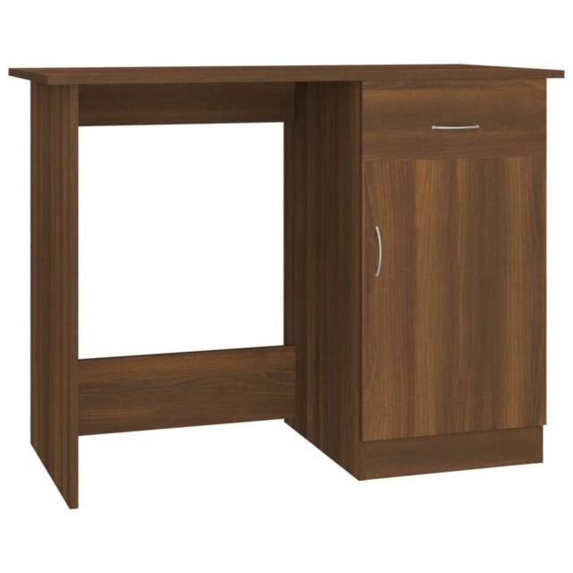 Berkfield Home Desk Brown Oak 100x50x76 cm Engineered Wood - Size: 100 x 50 x 76 cm - image 1