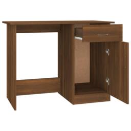 Berkfield Home Desk Brown Oak 100x50x76 cm Engineered Wood - Size: 100 x 50 x 76 cm - thumbnail 7