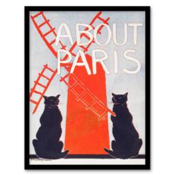 Artery8 Edward Penfield Framed Wall Art Print About Paris Travel Book Cover in Red - Size: A4 - thumbnail 1