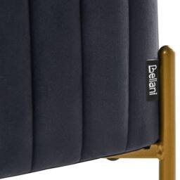 Wyld and Coco Velvet Bench Black Upholstery with Gold Metal Legs 91 x 47 cm - thumbnail 6